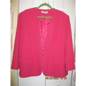 Bright Hot Pink Kasper Jacket, open front, short, 24W